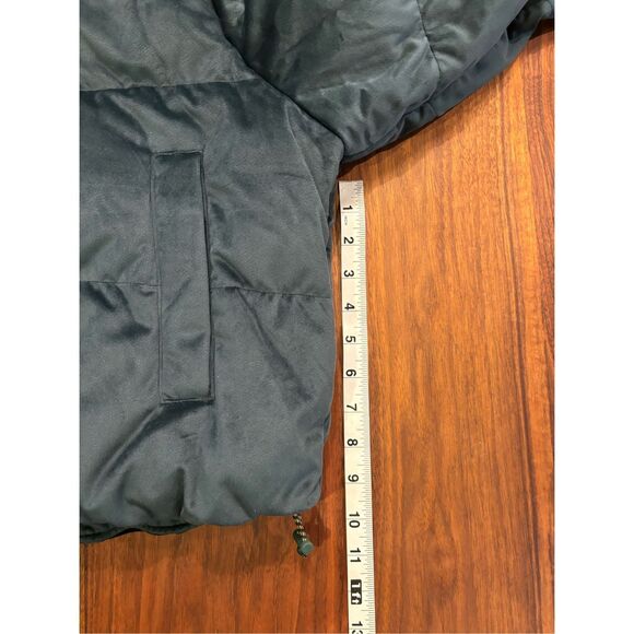 Adidas Women's Dark Green Velvet Down Full Zip Puffer Jacket Size Small NWT - Picture 4 of 14